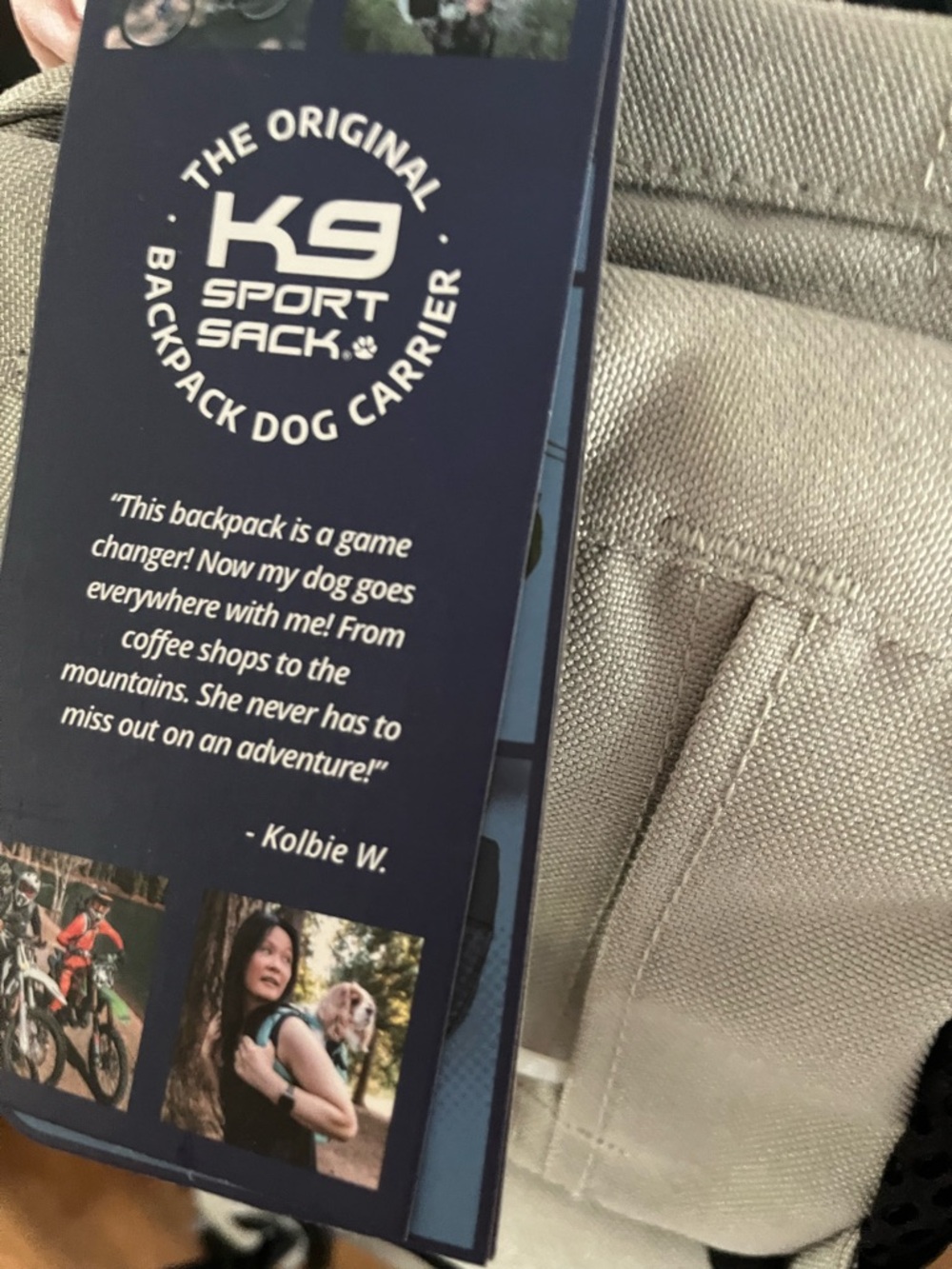 K9 Sport Sack Carrier Backpack - Light Gray - Picture 2 of 3